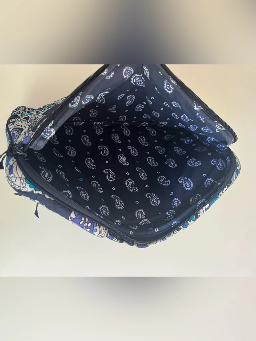 Vera Bradley Deep Night Paisley Quilted Laptop Case Bag Cover NWOT
